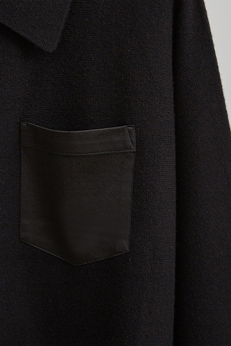 Knitted Long Sleeve Merino Wool Button Down Shirt