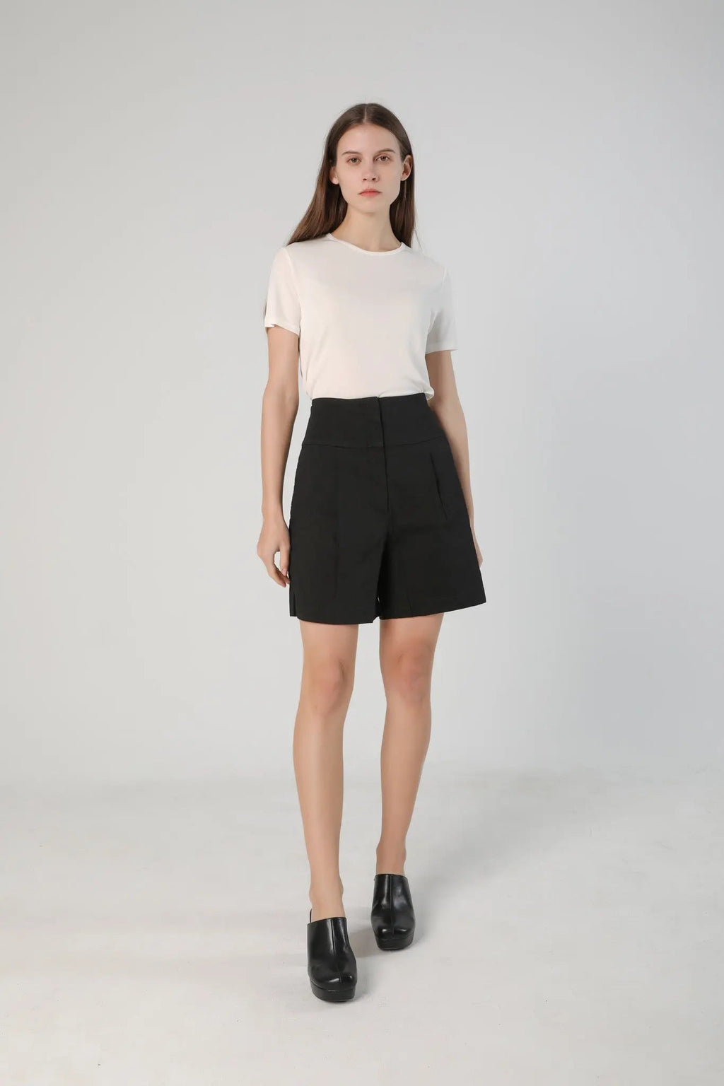 High Waisted Linen Shorts
