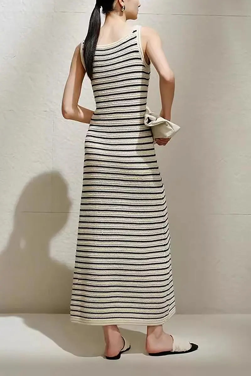 Loose Fit Striped Knit Dress