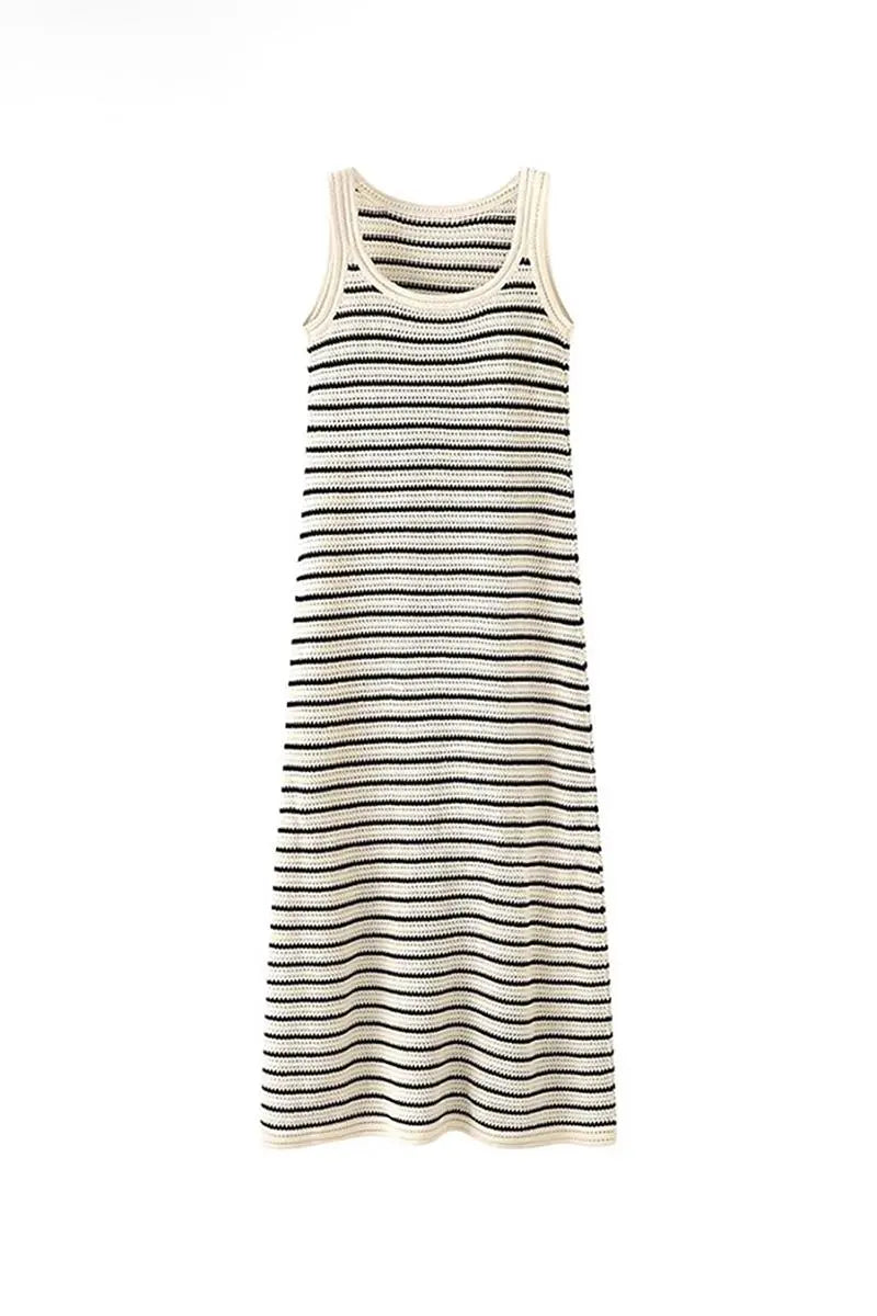 Loose Fit Striped Knit Dress