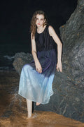Ombre Sleeveless Trapeze Midi Dresss