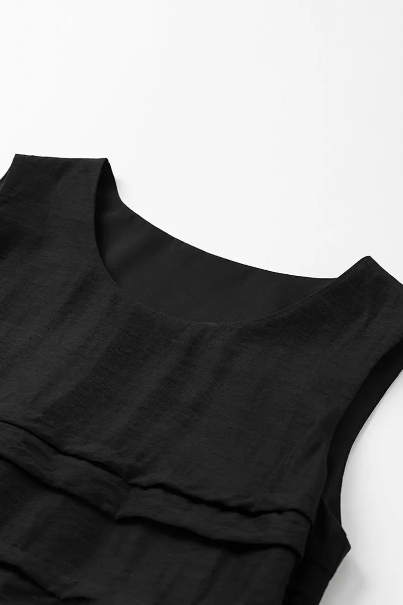 Ombre Sleeveless Trapeze Midi Dresss