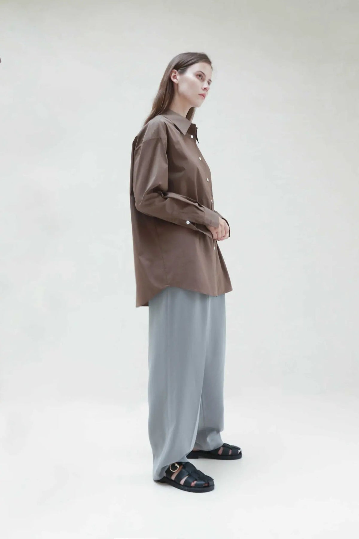 Oversized Collared Shirt with Buttons