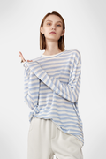 Oversized Long Sleeve Wool Stripe Shirt
