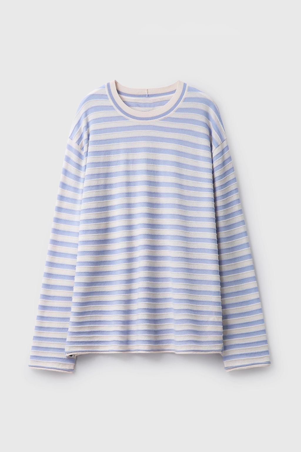 Oversized Long Sleeve Wool Stripe Shirt