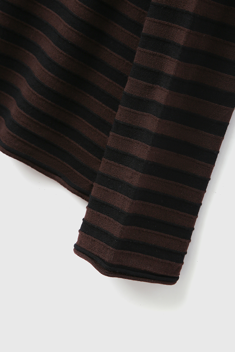 Oversized Long Sleeve Wool Stripe Shirt