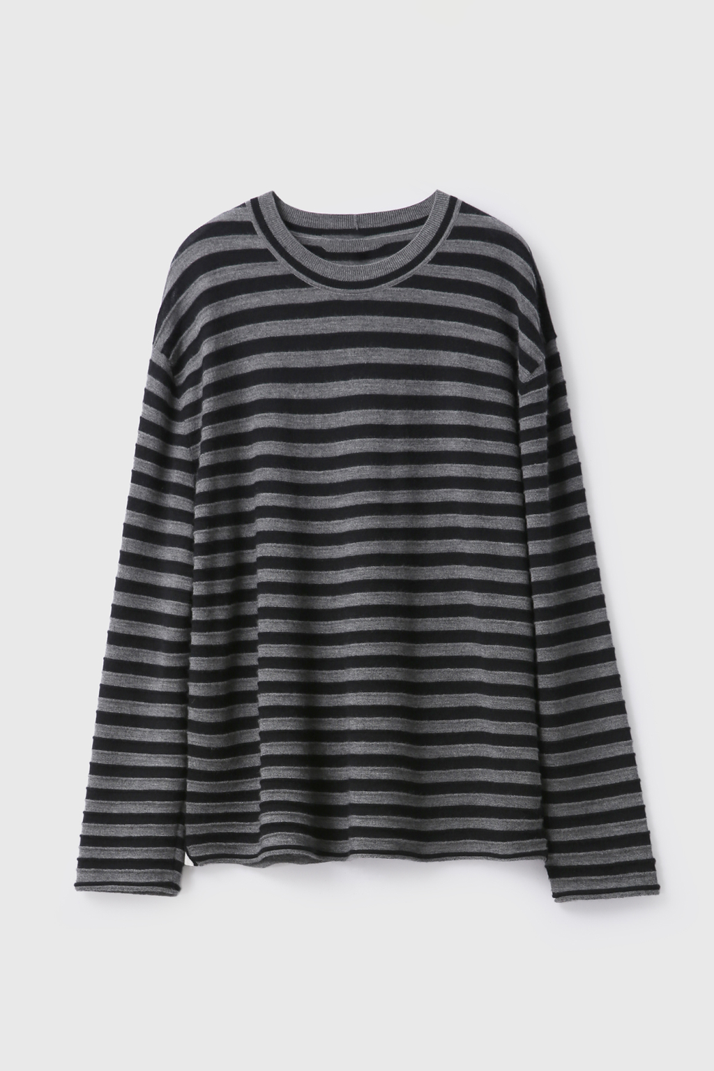 Oversized Long Sleeve Wool Stripe Shirt