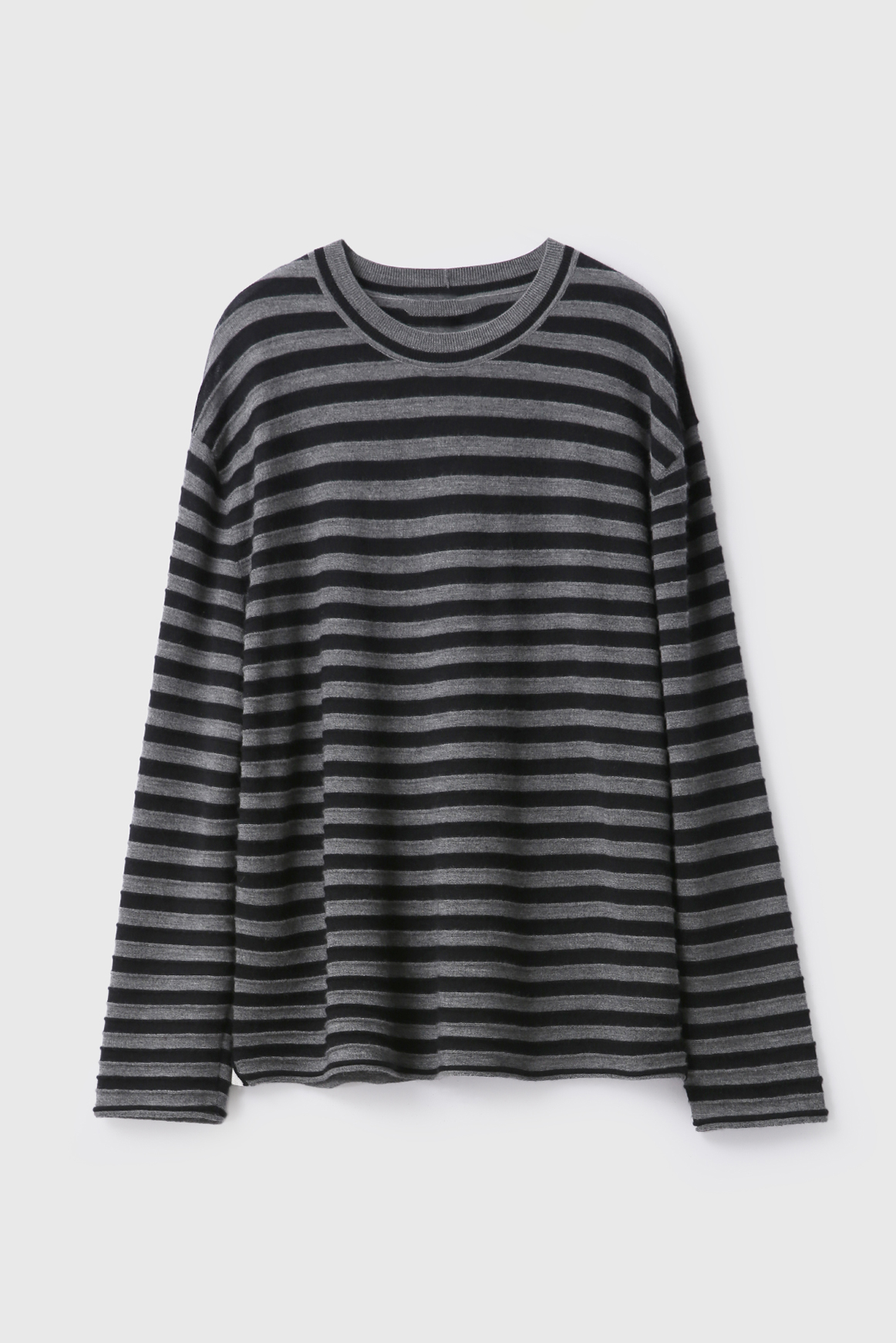 Oversized Long Sleeve Wool Stripe Shirt