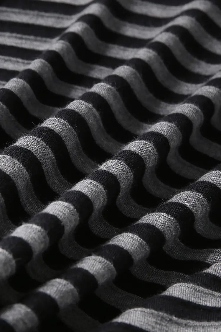 Oversized Long Sleeve Wool Stripe Shirt