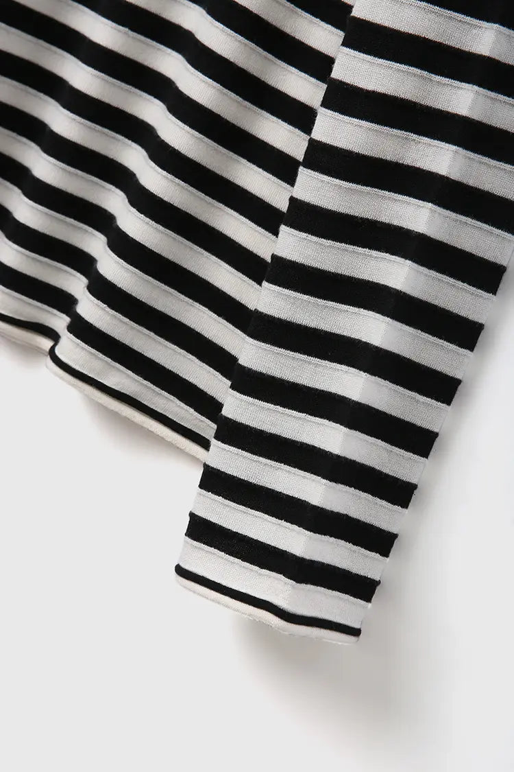 Oversized Long Sleeve Wool Stripe Shirt