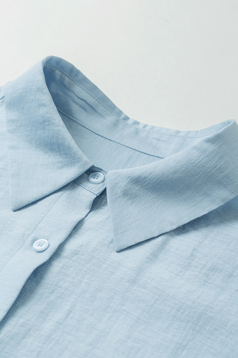 Oversized Sheer Acetate-Lyocell Beach Shirt with Back Slit