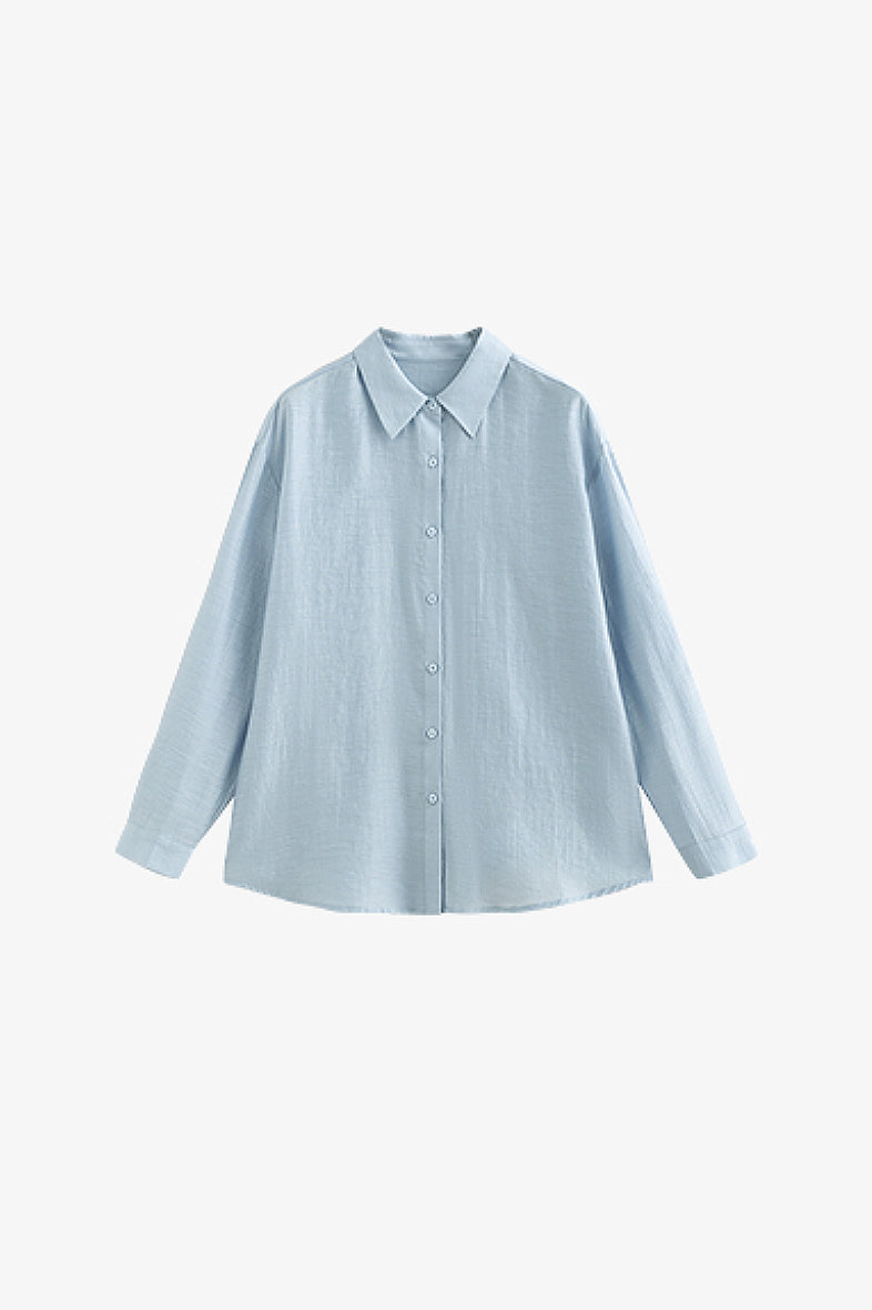 Oversized Sheer Acetate-Lyocell Beach Shirt with Back Slit