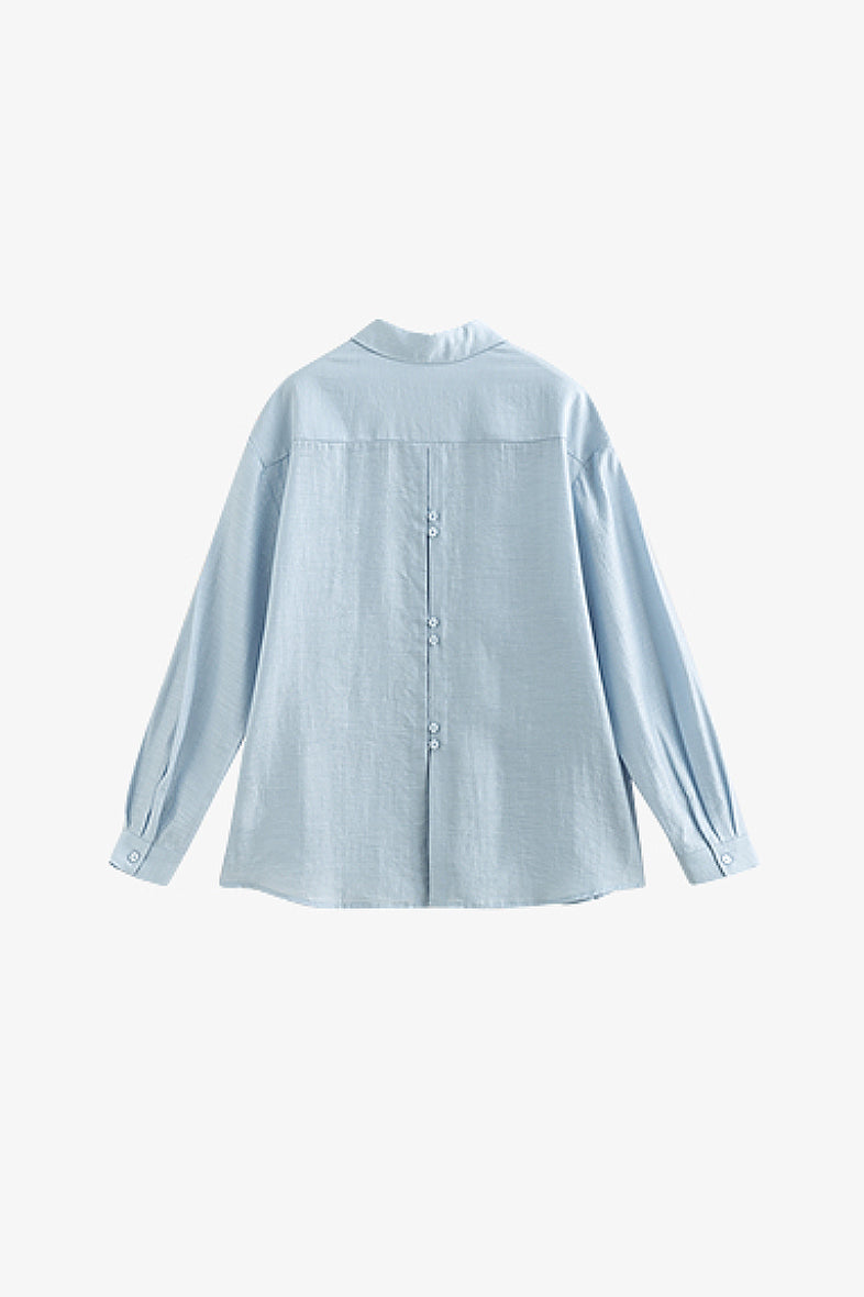 Oversized Sheer Acetate-Lyocell Beach Shirt with Back Slit