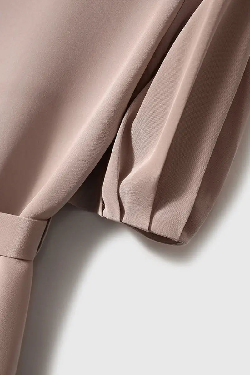Pink 30MM Silk Crepe Belted Midi Dress