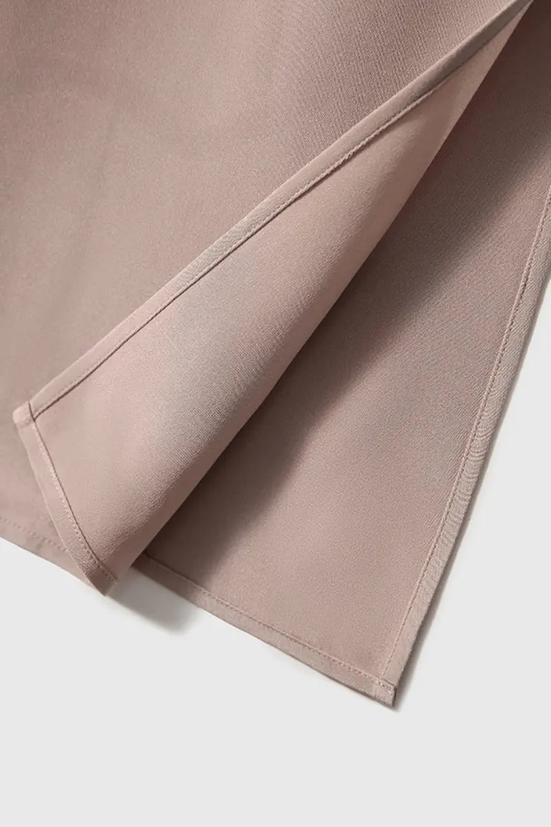 Pink 30MM Silk Crepe Belted Midi Dress