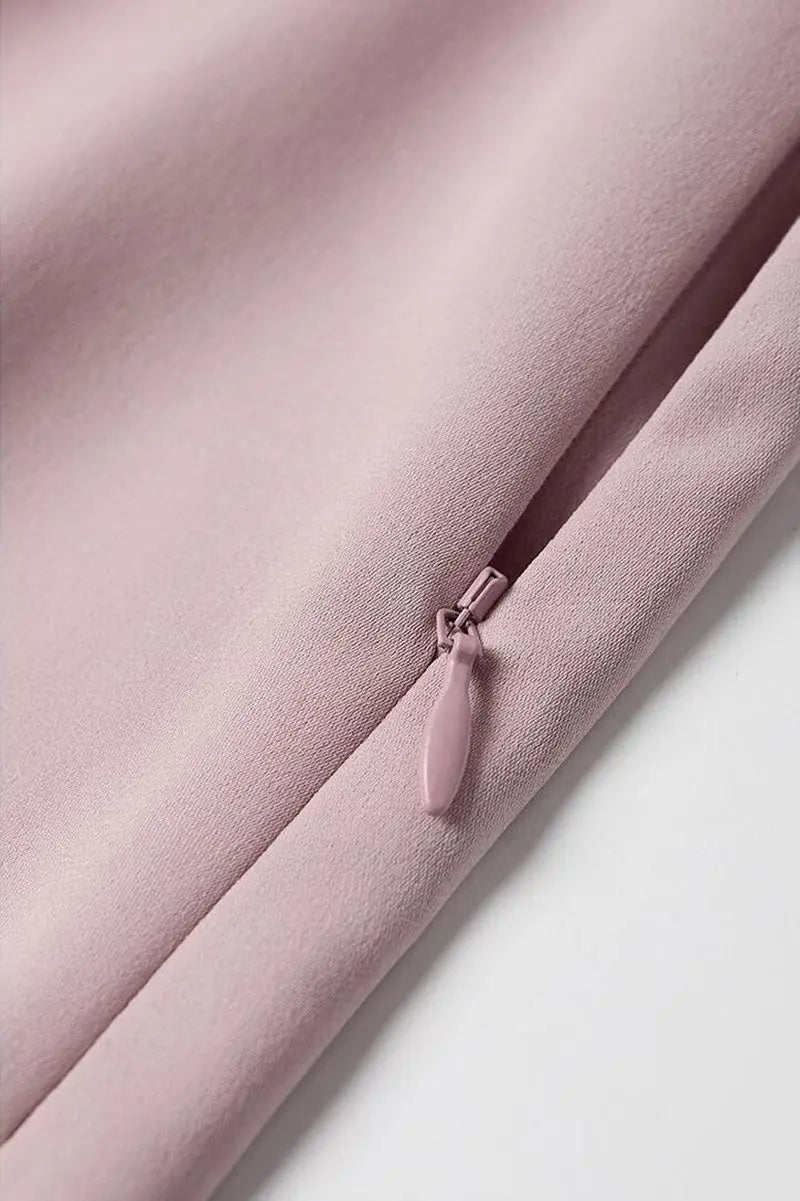 Pink Row-Style Sleeveless Midi Dress