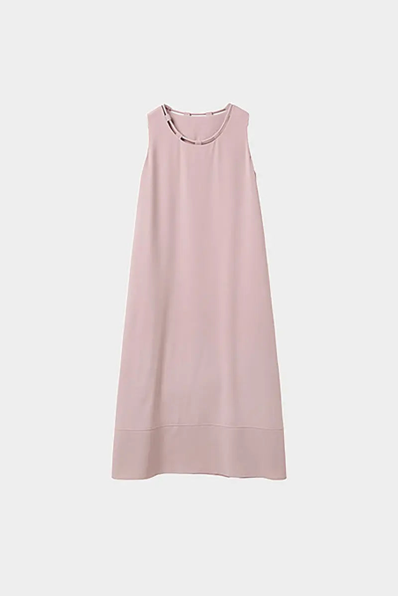 Pink Row-Style Sleeveless Midi Dress