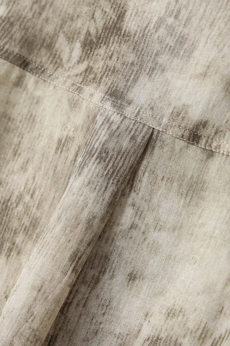 Ramie Beige Tie Dye Sheer Shirt