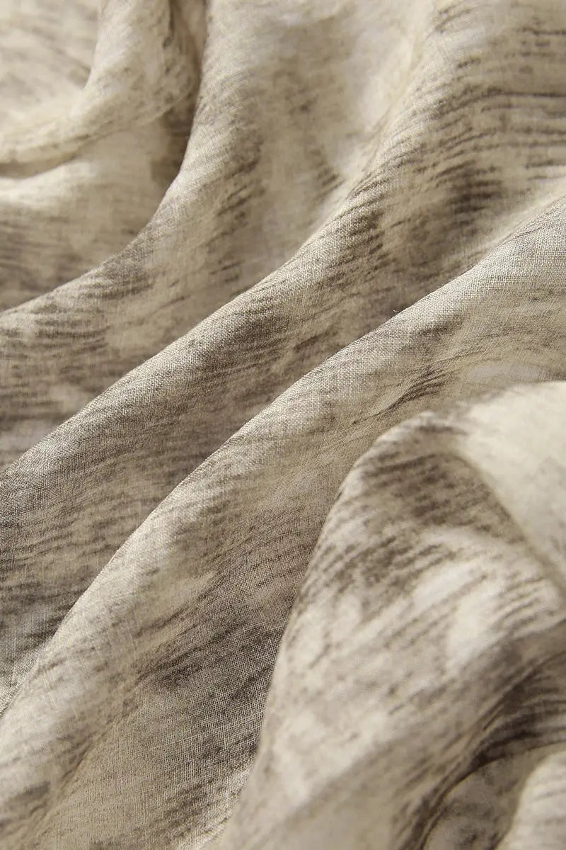 Ramie Beige Tie Dye Sheer Shirt
