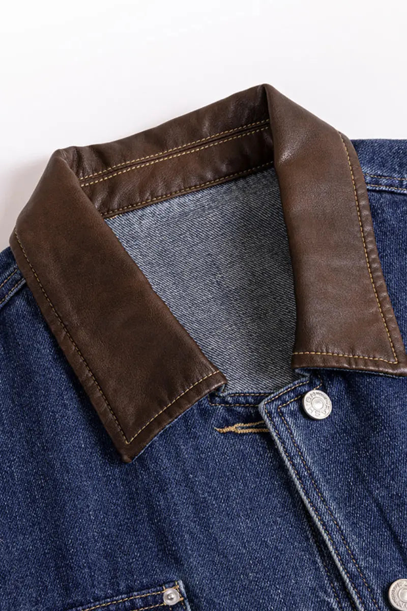 Relaxed Mid-Length Utility Denim Shirt Jacket