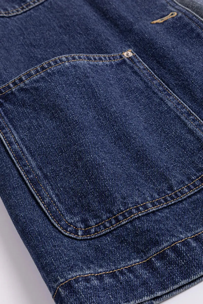 Relaxed Mid-Length Utility Denim Shirt Jacket