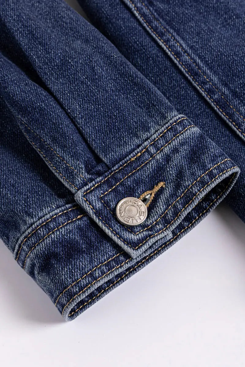 Relaxed Mid-Length Utility Denim Shirt Jacket