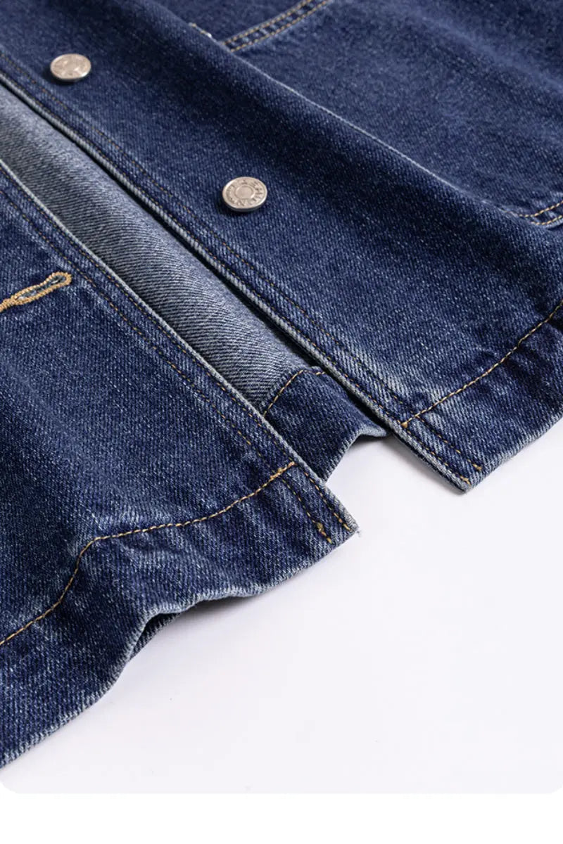 Relaxed Mid-Length Utility Denim Shirt Jacket