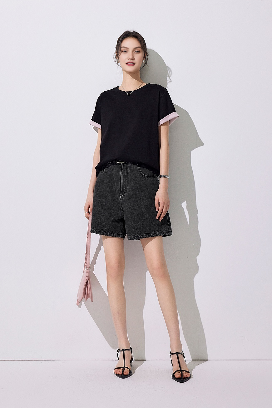 Retro Bermuda High Waisted Denim Shorts