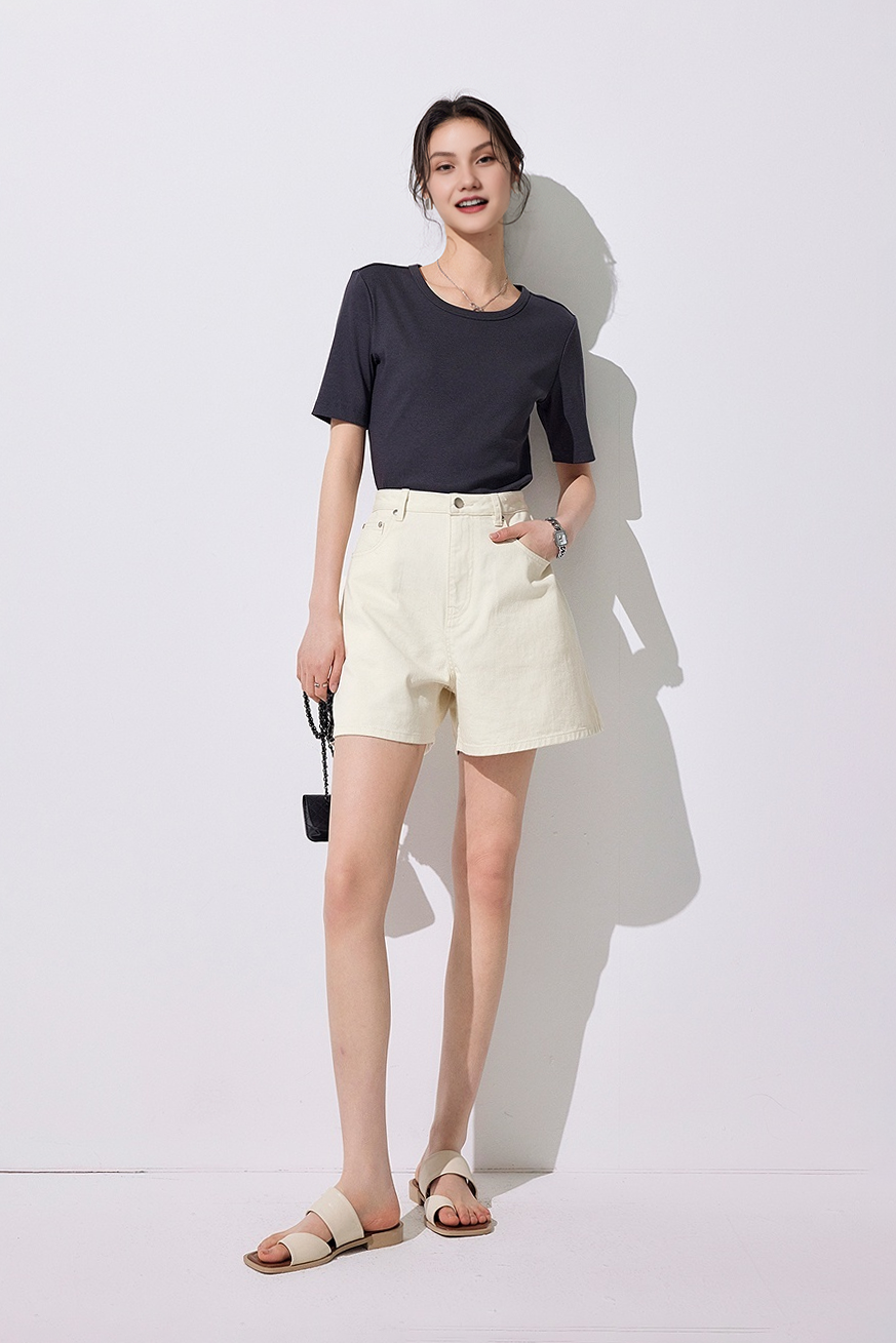 Retro Bermuda High Waisted Denim Shorts