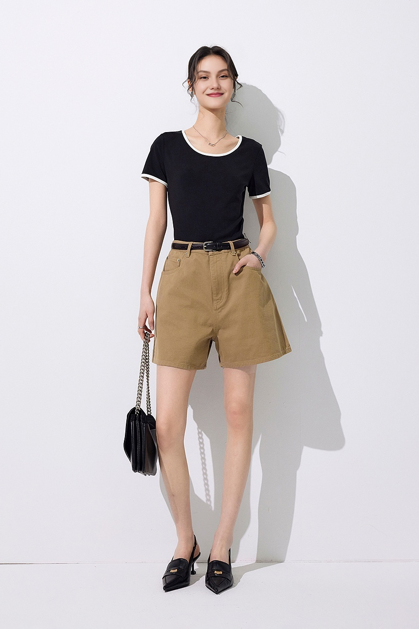 Retro Bermuda High Waisted Denim Shorts