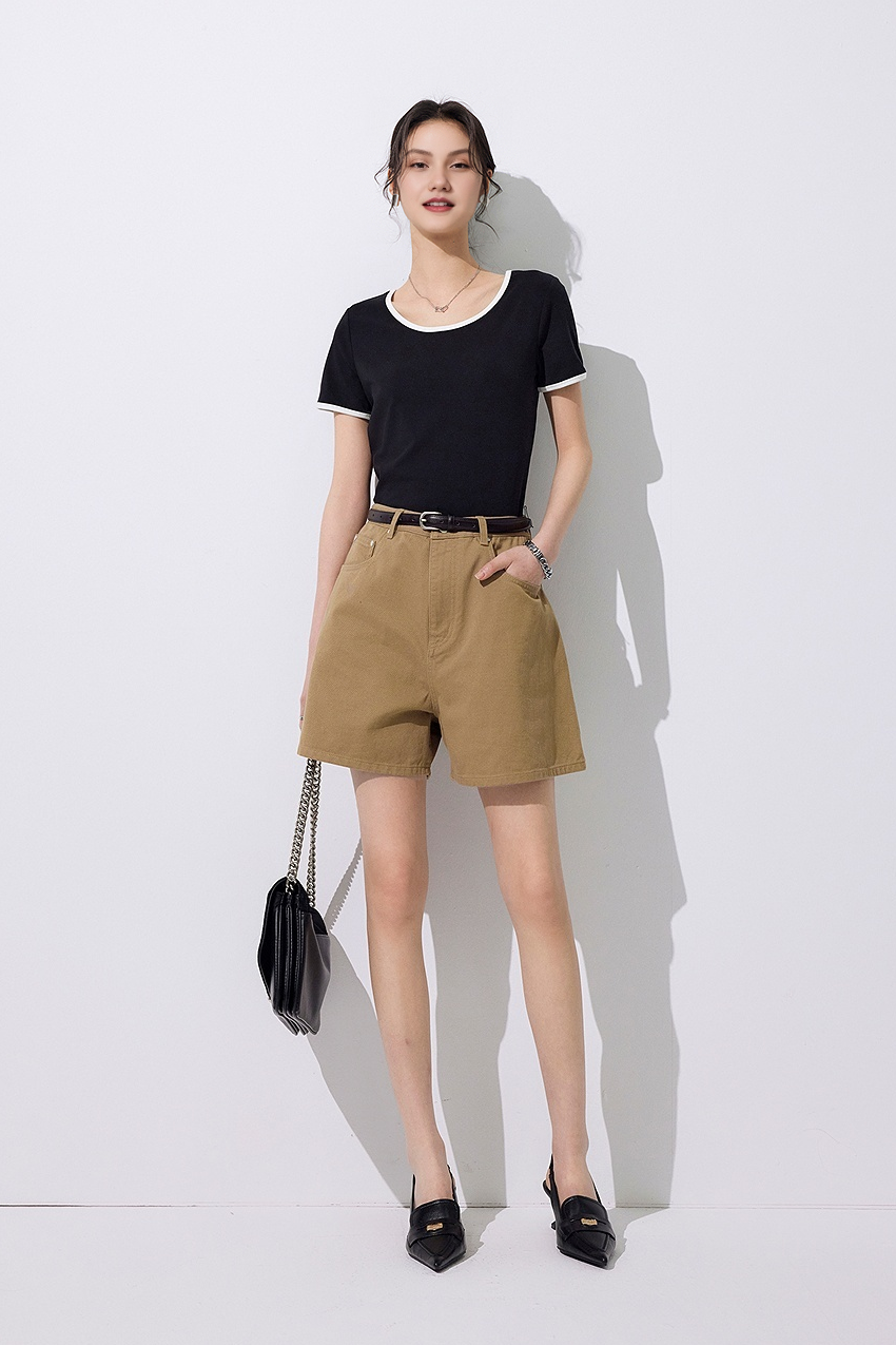 Retro Bermuda High Waisted Denim Shorts