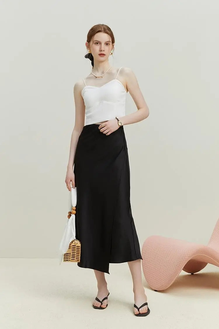 Ribbed Cropped Cami Top with Bra