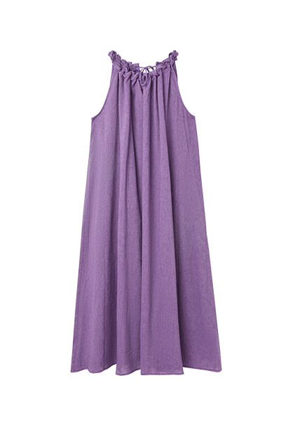 Sleeveless Linen Halter Summer Dress