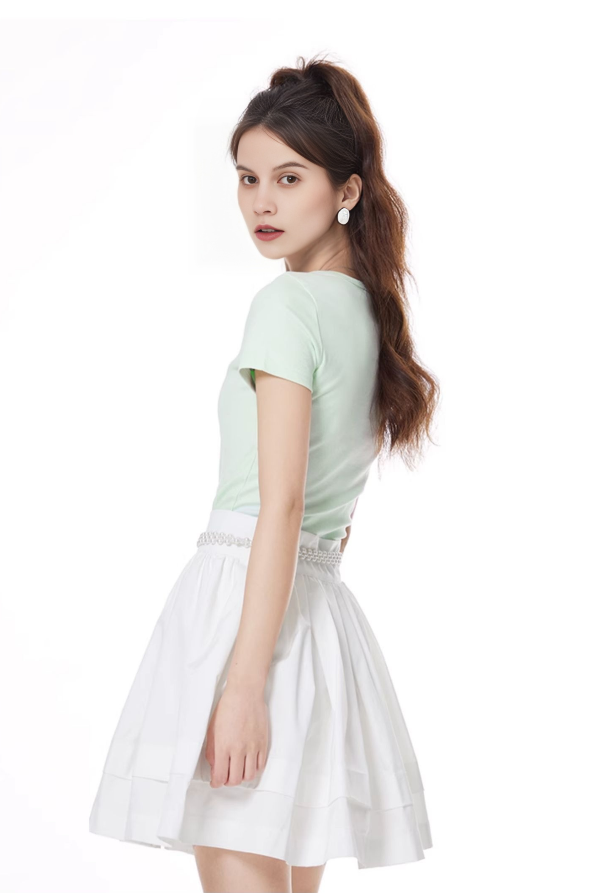 Slim Fit Scoop Neck Cropped T-Shirt