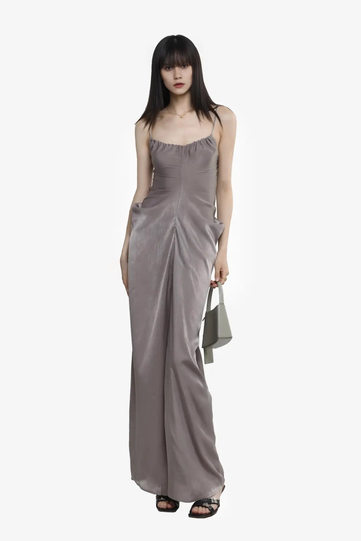 Spaghetti Strap Ruched Summer Maxi Dress
