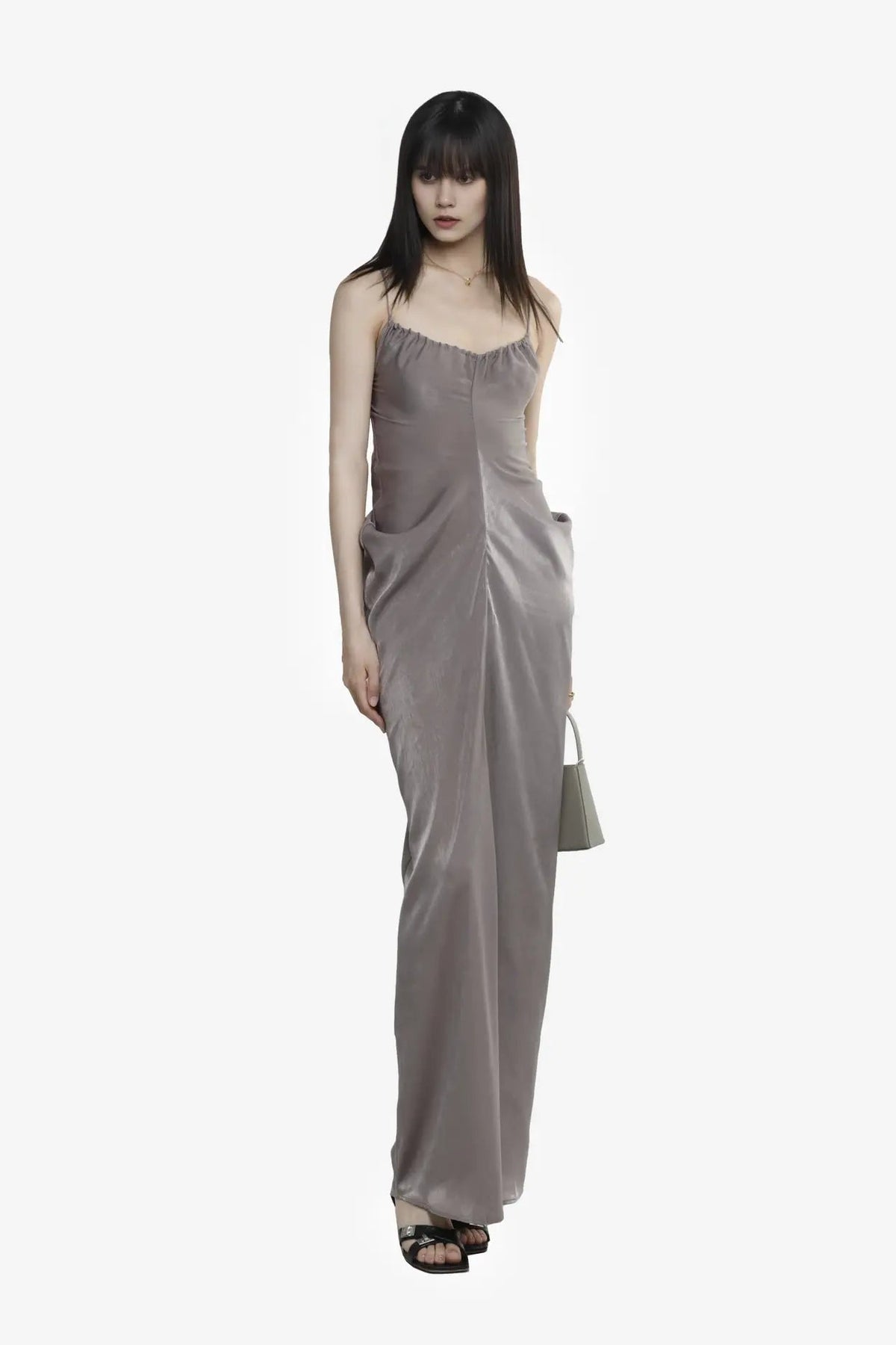 Spaghetti Strap Ruched Summer Maxi Dress