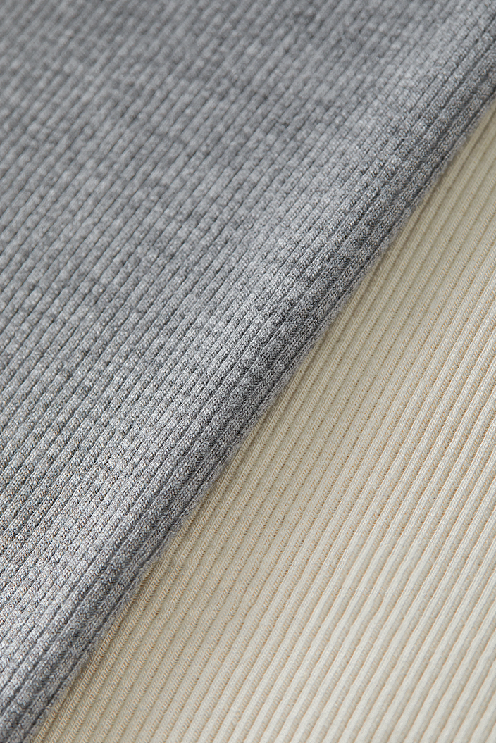 Stretchy Ribbed Crewneck Colorblock Cropped T-Shirt