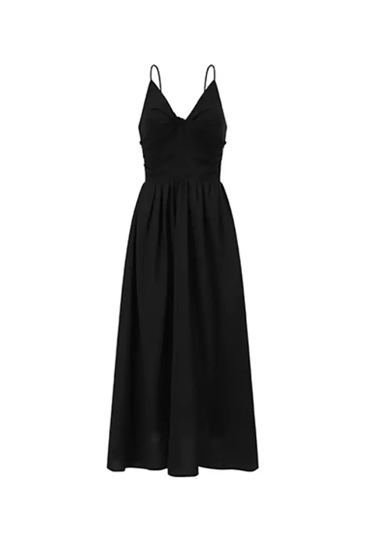 Tencel White Slip Maxi Dress with Front Twist