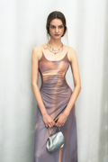 Tie Dye Spaghetti Strap Mesh Dress