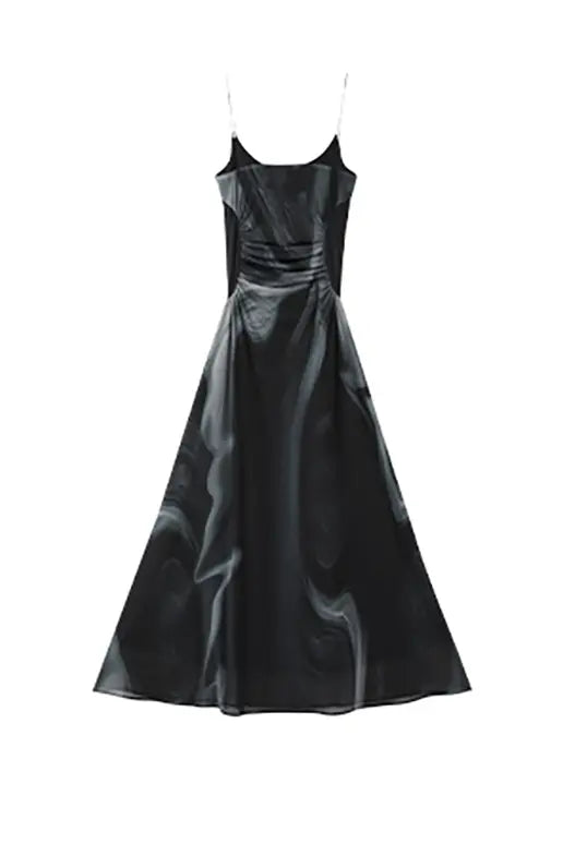 Tie Dye Spaghetti Strap Mesh Dress