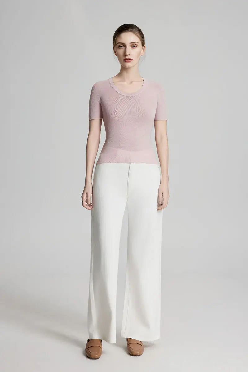 Ultrafine Wool U-Neck Sweater T-Shirt