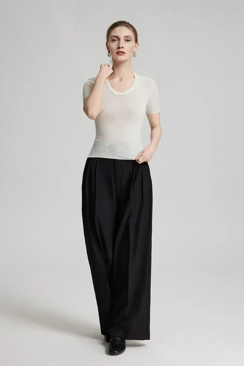 Ultrafine Wool U-Neck Sweater T-Shirt