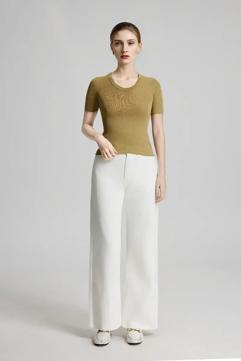 Ultrafine Wool U-Neck Sweater T-Shirt