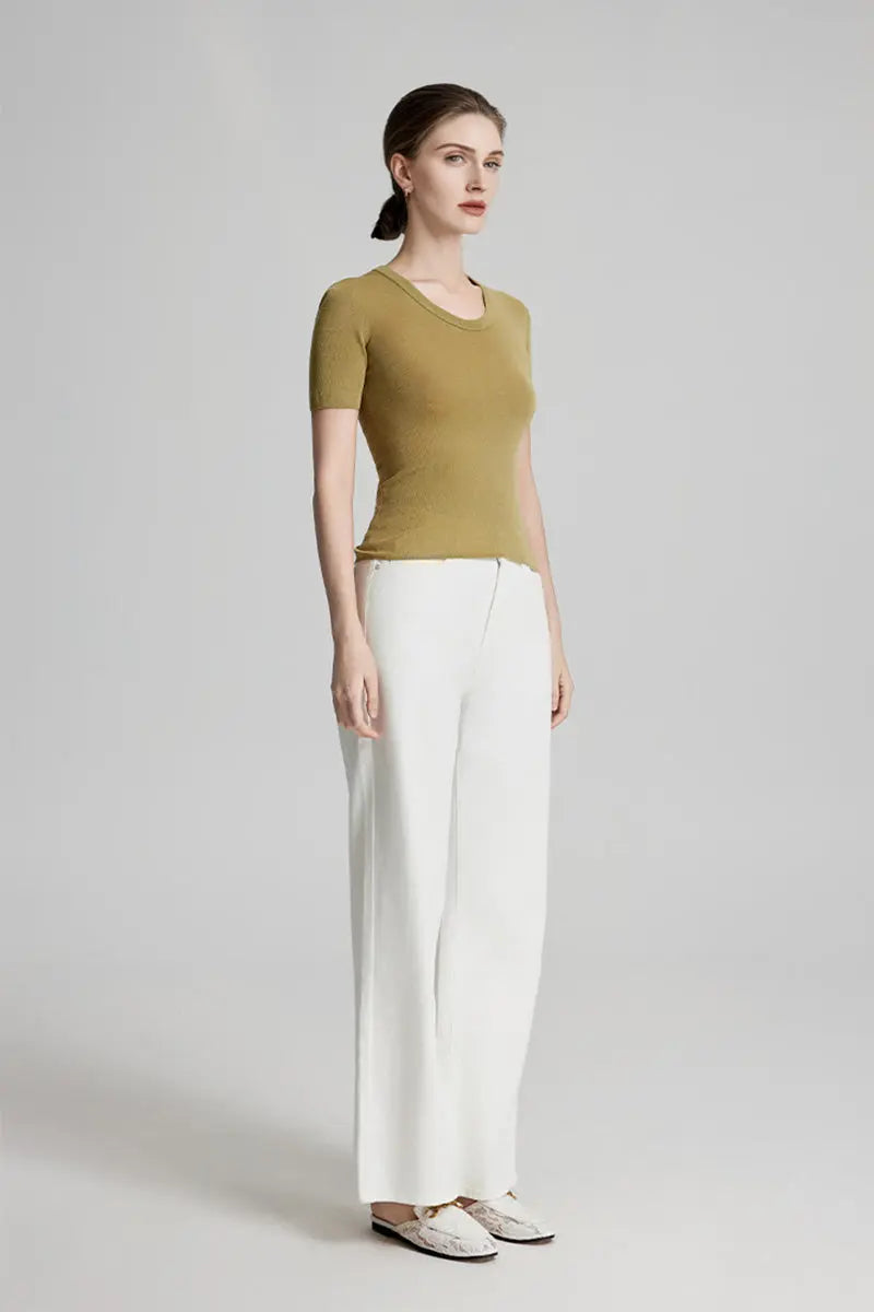 Ultrafine Wool U-Neck Sweater T-Shirt