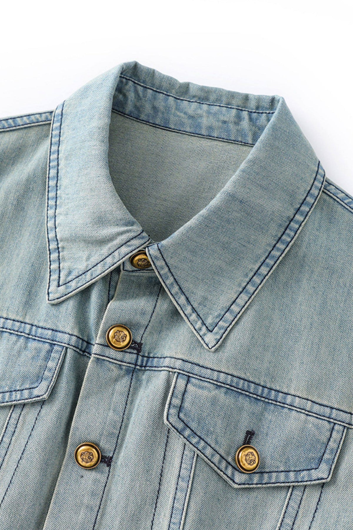 Vintage-Inspired Sleeveless Utility Denim Midi Dress Belt Not Included