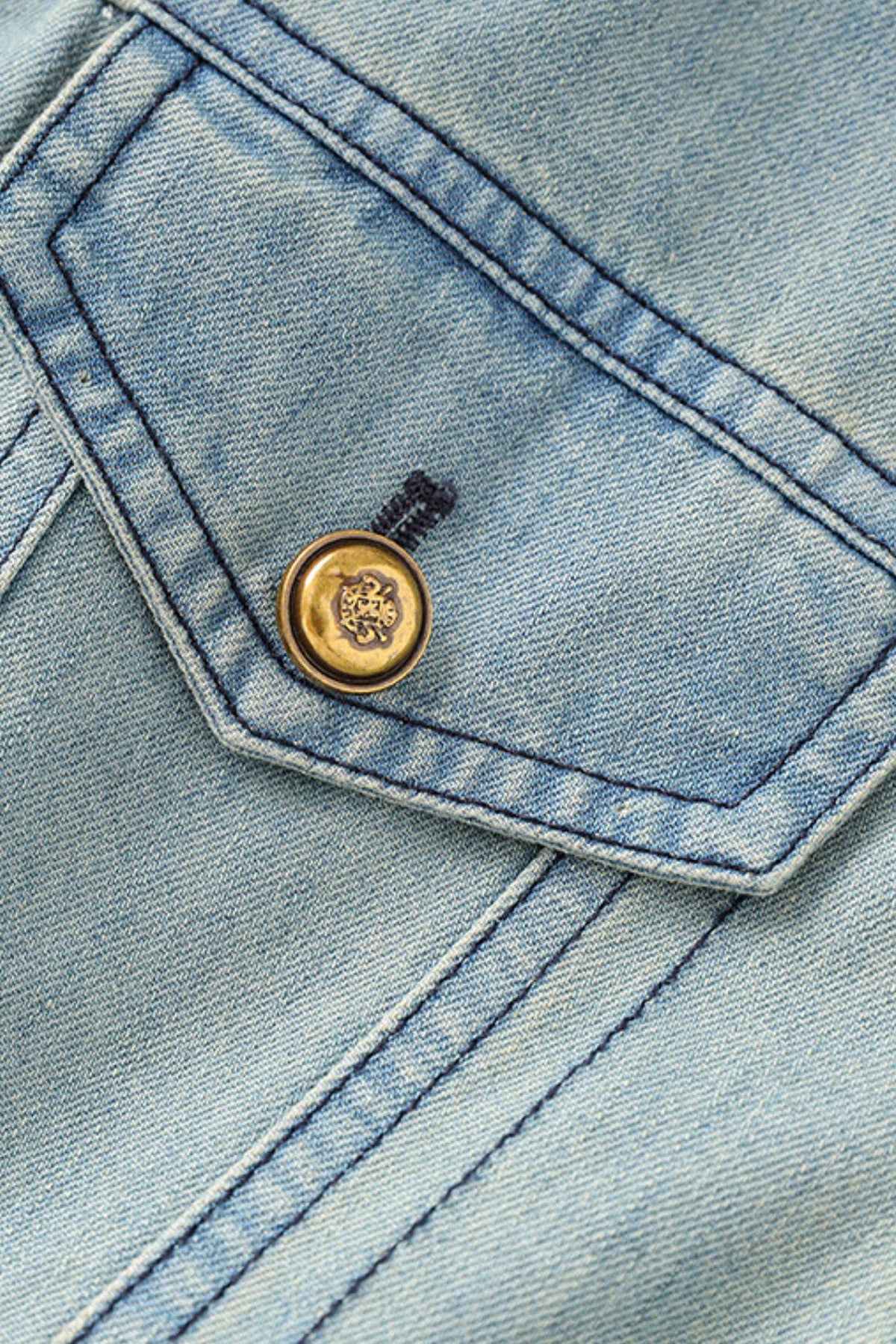 Vintage-Inspired Sleeveless Utility Denim Midi Dress Belt Not Included