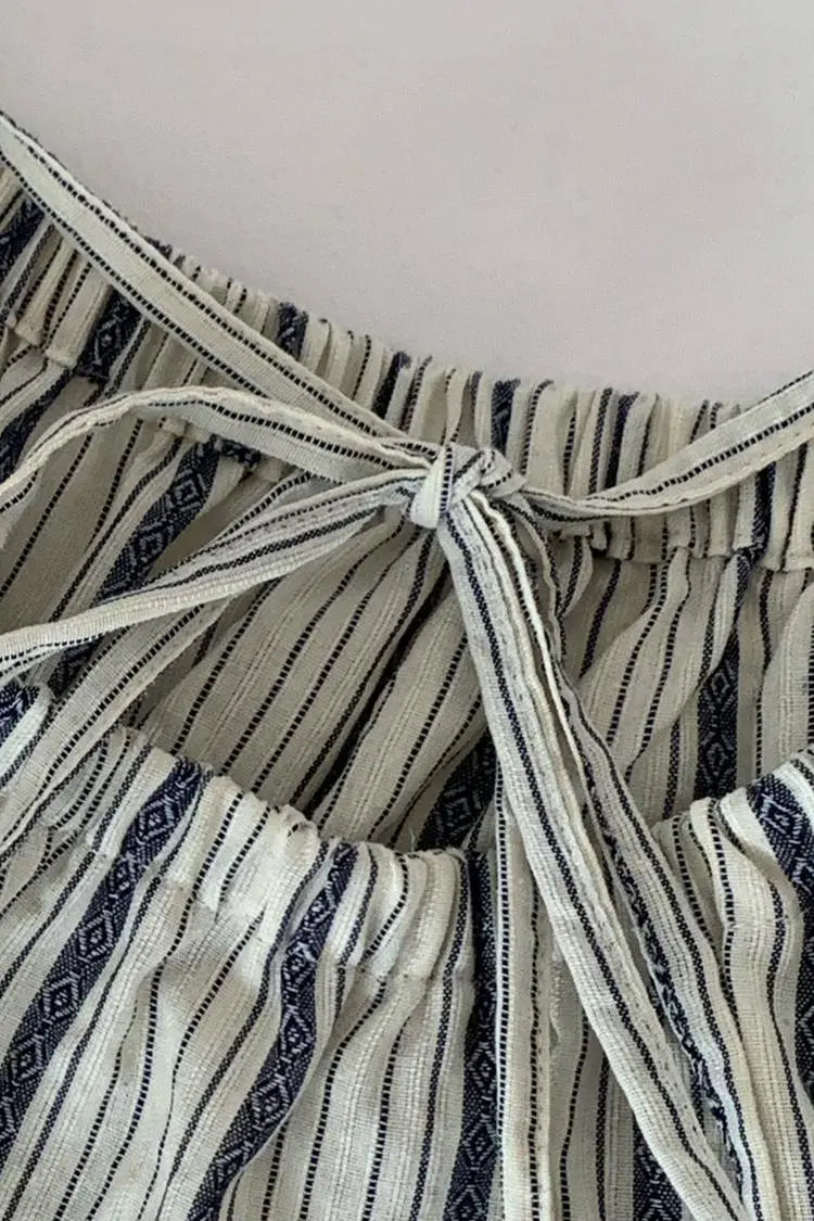 Vintage Striped Square Neck Tank Top