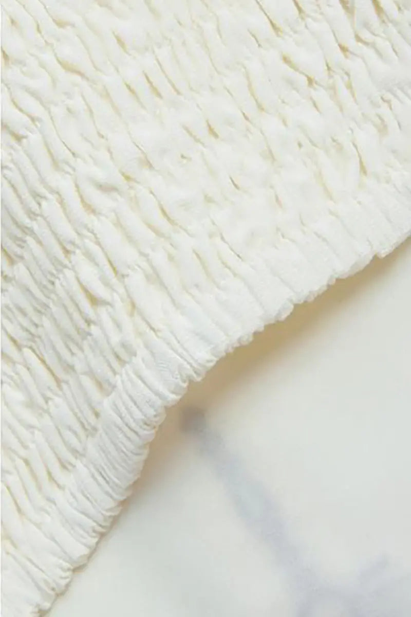 White Tiered Embroidered Spaghetti-Strap Midi Dress