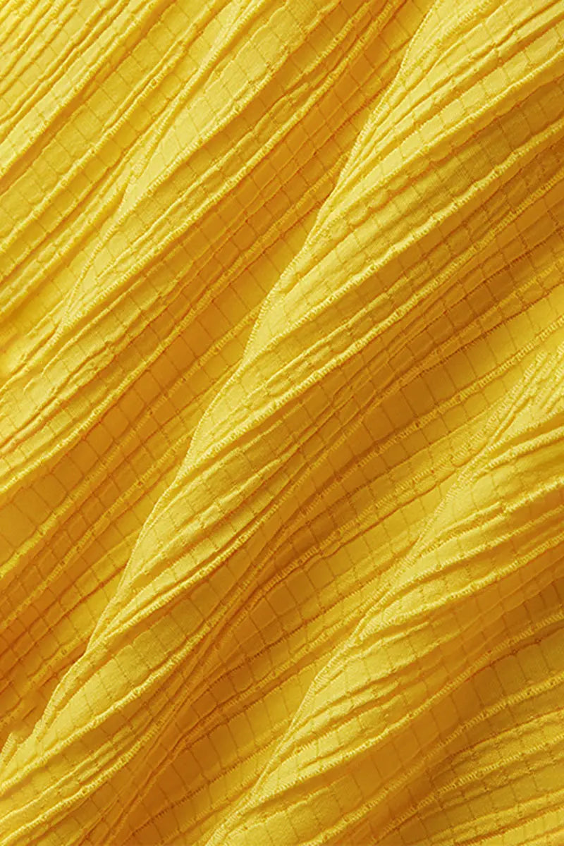 Yellow Off-the-Shoulder Ruffled Fit & Flare Midi Dress