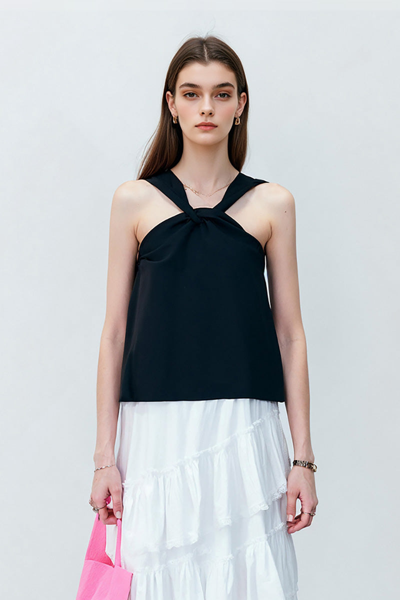 Black Halter-Neck Tank Top